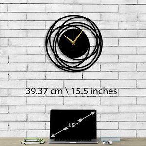 Horloge murale analogique ronde pour salon, chambre, bureau et décoration intérieure, style vintage-moderne - Product Image 2