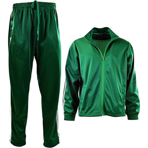 Conjunto Deportivo Verde, Pantalones Largos, Chaqueta con Cremallera y Bolsillos Laterales, Estilo Deportivo Unisex, Ropa Ecológica de Invierno, Talla Adulto - Product Image 1
