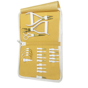 Pinzas de Precisión para Extensiones de Cabello de Acero Inoxidable Color Plasma Blanco Dorado de Calidad Premium, Kit de Herramientas Profesional para Salón, Agarre Duradero - Product Image 4