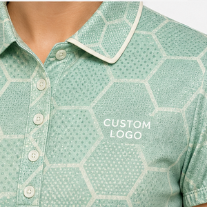 Polo pour femme personnalisé vert menthe à motif nid d'abeille, séchage rapide, respirant, manches courtes, uniforme de golf performant WPS-0711 - Product Image 6
