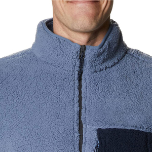 Men's Fleece <b>Jacket</b> Stand Collar Zipper Closure Windproof Casual Winter Wear Warm <b>Sherpa</b> <b>Lined</b> Anti-Pilling Loose Fit - Product Image 5