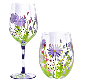 Verres à vin en <span class=keywords><strong>verre</strong></span> peints à la main pour la maison et les bars, avec des designs frais et uniques, et <span class=keywords><strong>un</strong></span> style personnel - Product Image 3