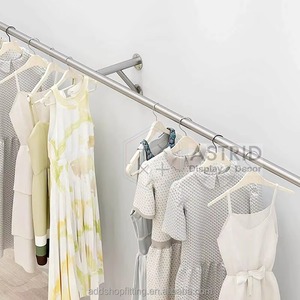 ชั้นวางของติดผนังโลหะ 6 ชั้น แบบแนวนอน สำหรับแขวนเสื้อผ้า ผิวขัดเงา ป้องกันสนิม ดีไซน์ทันสมัย - Product Image 3