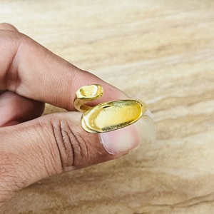 Modern Style Minimalist Signet Brass <b>Ring</b> For Women 18k Gold Plated Smooth Geometric Open <b>Statement</b> <b>Ring</b> Wholesale/OEM/ODM - Product Image 4