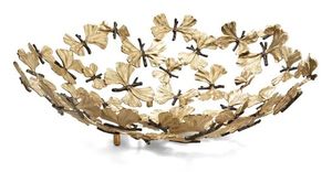 Élégante corbeille à fruits vintage en verre et acier poli, style américain, avec feuilles d'or, écologique, plateaux de service en bois et métal pour dattes, soupes et salades - Product Image 6