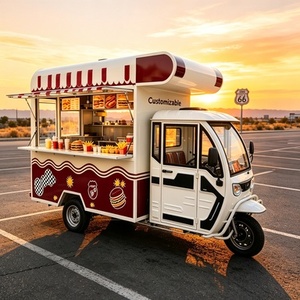 Remorque-chariot alimentaire pour moto en fer léger, avec tiroir congélateur et chauffant commercial pour la vente de glaces, bonbons et chips - Résistant à la rouille - Product Image 1