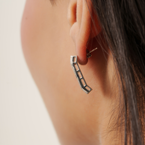 Pendientes Geométricos de Plata 925, 100% Auténticos, con Ónix Verde y Diamantes en Engaste de Canal, Minimalistas, para Uso Diario de Mujer - Product Image 4