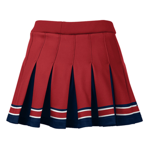 Mini-jupe plissée rouge pour femme de qualité supérieure, couleur unie, taille élastique, respirante, style sportif, toutes saisons, tissu tissé - Product Image 4