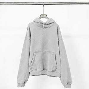 Sweat-shirt à capuche surdimensionné pour homme, couleur unie, en molleton de coton, pull décontracté avec poche, style streetwear d'automne - Product Image 6