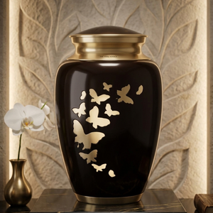 Indian Handcrafted Wholesale Aluminium Urn-Metal Urn for Human Ashes Adult Size-Polished Memorial Urn with <b>Secure</b> <b>Screw</b> Top Lid - Product Image 4
