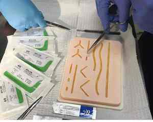 Complete Surgical Suture Practice Kit Stainless Steel Scissors Forceps Minor Surgery Training Curved Suture Pad by Dentavex - Product Image 4