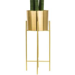 Maceta Moderna de Metal Dorado de Lujo Nórdico con Soporte Hexagonal, Jardinera Decorativa de Hierro para Interiores, Decoración para el Hogar y Bodas - Product Image 3