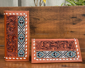 Cartera larga con cuentas de cuero artesanal personalizada de primera calidad para hombre, cartera plegable de piel de vaca con bolsillos para tarjetas y características de monedero - Product Image 2