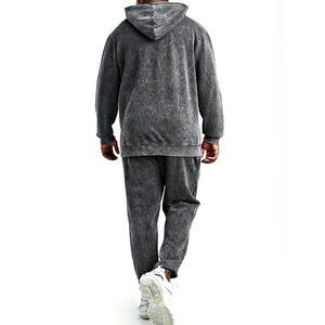 Conjuntos Deportivos Personalizados Ligeros con Capucha, Estilo Vintage Lavado al Ácido, 100% Algodón, Transpirables, de Secado Rápido, Ropa Urbana, Color Sólido - Product Image 5