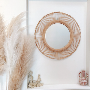 Coastal Design Decorative Rattan Round Wall <b>Mirror</b> <b>Accent</b> Boho <b>Mirrors</b> for Home Decor Wholesale from Vietnam - Product Image 3