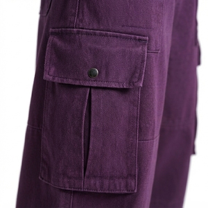 Pantalon cargo homme AMIB SPORTS taille mi-haute, coupe large, multi-poches, léger, respirant, imperméable, 100% coton, style workwear - Product Image 4