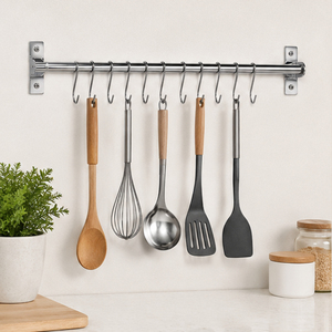 Support mural en acier inoxydable pour ustensiles de cuisine – Organisateur gain de place pour casseroles, poêles, louches et autres équipements de cuisine - Product Image 6
