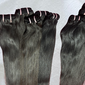 Extensions de cheveux indiens vierges Remy de 24 pouces, texture ondulée naturelle, double trame machine, qualité supérieure, provenance temple du sud de l'Inde - Product Image 3