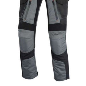 Pantalon de moto en textile gris pour homme, avec protection en maille Cordura, pantalon cargo de tourisme et d'aventure avec poches - Product Image 3