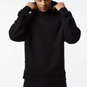 Men's <b>Black</b> Hooded Zip-Up Sweatshirt Slim Fit Breathable Sporty Style With Front Logo Print Regular Sleeve Knitted Polyester - Product Image 4