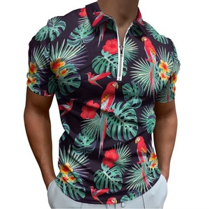 Chemise Homme Grande Taille à Manches Courtes Personnalisable en Polyester Décontractée avec Fermeture Éclair Anti-Boulochage 180g pour Golf et Équitation - Product Image 4