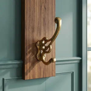 Gold Brass <b>Wall</b> <b>Hooks</b> for Bags Coats & Keys Decorative <b>Wall</b> Mounted Hanger for Entryway Bedroom Bathroom and Home Organization - Product Image 3