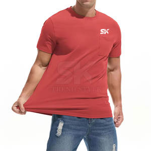 T-shirts unis à poche en coton, best-sellers, en promotion, style streetwear - Product Image 3