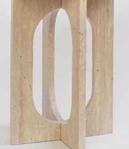 Mesa Auxiliar Minimalista de Piedra Travertino, Taburete Decorativo Escultural, Mesa de Centro Moderna, Decoración Elegante para el Hogar - Product Image 2