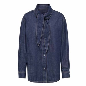 Womens Denim Flannel Style Shirt Cotton Blend Relaxed Button Front Long Sleeve Casual Streetwear <b>Top</b> Soft Fabric Everyday - Product Image 3