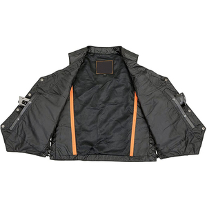 Material Zip Closure Comfortable Fit Outdoor Fashion OEM <b>Men</b> <b>Leather</b> Vest Custom Biker Style <b>Waistcoat</b> Durable <b>Leather</b> - Product Image 3