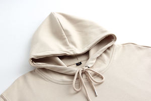 Sweat-shirt tricoté à <span class=keywords><strong>capuche</strong></span> zippé <span class=keywords><strong>beige</strong></span> pour homme, coupe ample, imprimé hiver, poche avant, style décontracté streetwear - Product Image 4