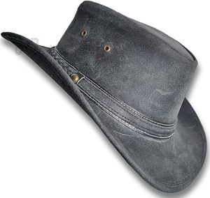 Sombrero de Vaquero Unisex de Cuero con Ala Moldeable y Ojales de Latón para Uso en Exteriores, Estilo Casual para Adultos, Apto para las Cuatro Estaciones, Modelo 2026 - Product Image 3
