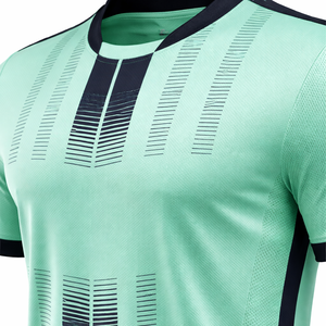 Maillots de football personnalisés en gros, ensemble uniforme de football avec logo frontal à carreaux, séchage rapide, respirant, tenue d'équipe OEM - Product Image 5