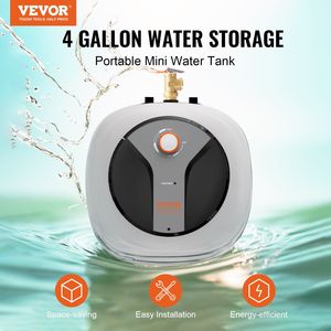 "Mini calentador de agua eléctrico de 4 galones, válvula de seguridad de 1440W, fácil instalación, cocina/baño/restaurante/estante/pared/suelo" - Product Image 2