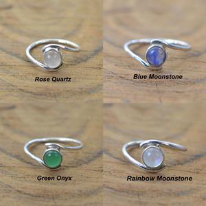 Anillo de Plata de Ley 925 de Alta Calidad con Piedras Preciosas, Lapislázuli, Rubí, Turquesa, Anillo con Piedra Preciosa Redonda de 7 mm para Mujer, Joyería Fina - Product Image 5