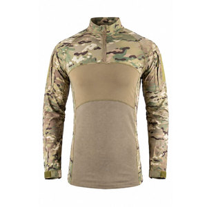 Chemise à manches longues pour homme, vert olive, col montant, séchage rapide, style vêtements de travail, coupe classique, couleur unie, tissu tissé - Product Image 5