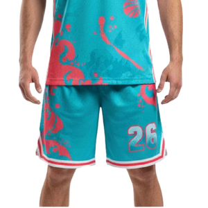Ensemble short et maillot de basket pour homme, sans manches, imprimé abstrait tourbillonnant, bordure contrastante, personnalisable avec nom et numéro d'équipe, kits de club - Product Image 6