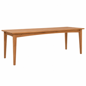 Table à manger rectangulaire contemporaine en teck massif avec plateau et pieds coniques, écologique, pour appartement et hôtel - Product Image 3