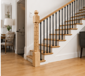 Postes de Escalera de Madera Maciza EFS, Roble Blanco, Roble Rojo, Nogal, Fresno, Álamo, Piezas Modernas para Escaleras, Duraderas, Certificadas por FSC, NP05 Vietnam - Product Image 5