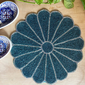 Indian Handmade <b>Beaded</b> <b>Placemats</b> with Custom Logo Options High Quality Decorative <b>Beaded</b> Embroidery Dining <b>Placemats</b> - Product Image 2