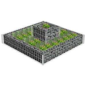 Jardinière en gabion en acier galvanisé 47.2 "x 47.2" x 7.8 "Pots de fleurs et jardinières - Product Image 1