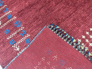 Tapis Kilim Élégant à Poils Longs en Laine/Soie, Tufté à la Main, Antidérapant, Extra Épais, Design Géométrique, Revêtement de Sol Haut de Gamme pour l'Intérieur - Product Image 4