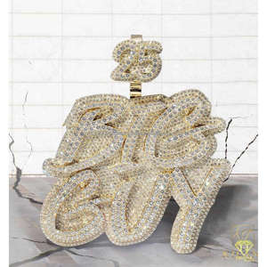 Luxury " RR " Letter Pendant Hip Hop Moissanite Diamond <b>Necklace</b> Custom <b>Initial</b> Bling Jewelry Gift - Product Image 5