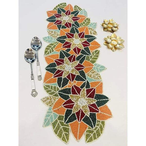 Superior Quality Table Floral Table Runner Latest Design Handmade Beaded Decorative Table Runner for Wedding Embroidered - Product Image 1
