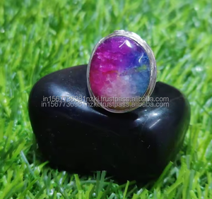 Rainbow Solar <b>Quartz</b> <b>Ring</b> 925 Sterling Silver Bohemian Style <b>Ring</b> with Genuine Gemstone Handmade Wedding Jewelry Gift for Her - Product Image 2