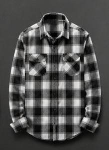 Chemise en flanelle à carreaux à manches longues pour homme de haute qualité, coupe classique, décontractée, en coton, boutonnée - Product Image 3