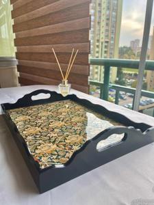 Plateau en bois de qualité supérieure avec motif floral imprimé en émail pour événements spéciaux, cuisine et service à domicile - Fabricant de produits - Product Image 6