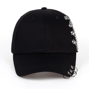 Baseball <b>Cap</b> With Metal Chains And Rings Adjustable Unisex 6-Panel Hat Casual Wear For Adults <b>Cap</b> For <b>Women</b> - Product Image 3