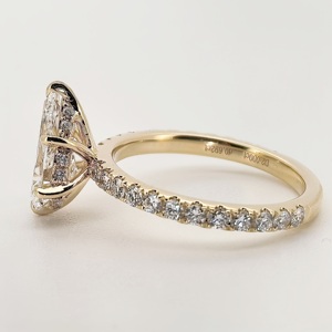 Anillos de compromiso de moissanita solitarios de 2 quilates con corte de pera, de moda, con engaste pavé, banda de boda para mujer, plata S925, regalo de aniversario - Product Image 5