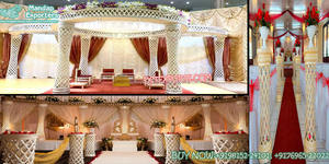 Mandap de cristal elegante para la ceremonia de boda india Mandap de cristal de boda hermosa Mandap de cristal de boda maravillosa Mandap de Pilar - Product Image 3